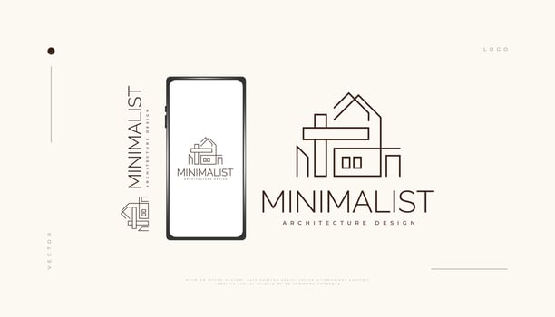 Minimalist Real Estate Logo Design with Line Style. Modern and Minimalist House Logo for Architecture or Construction Business Brand Identity vector