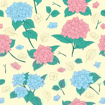 Hydrangeas Seamless Pattern Background vector