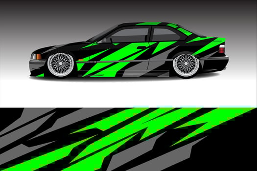 Car wrapping sticker design for racing cars vector