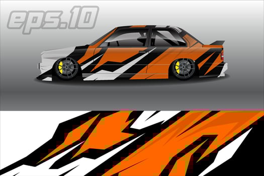 Car wrapping sticker design for racing cars vector