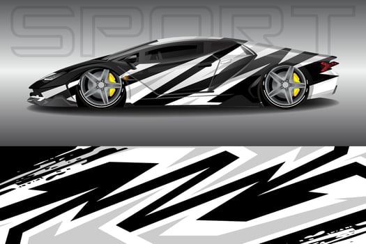 Car wrapping sticker design for racing cars vector
