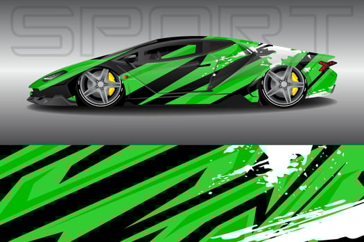 Car wrapping sticker design for racing cars vector