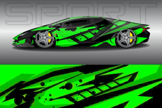 Car wrapping sticker design for racing cars vector