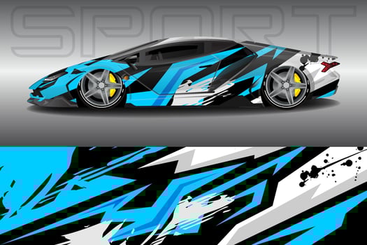 Car wrapping sticker design for racing cars vector