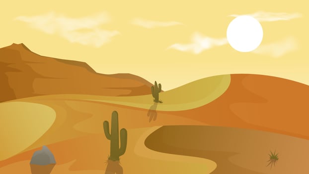 fancy desert cartoon landscape background illustration vector