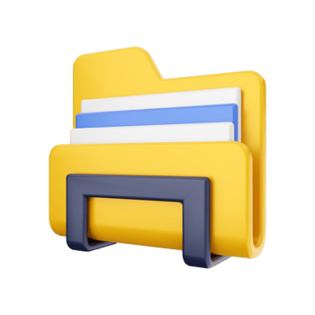 3d folder file icon Illustration png