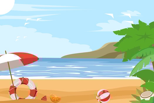Summer beach elements background vector