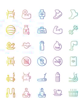 Health Icon Set 30 isolated on white background vector