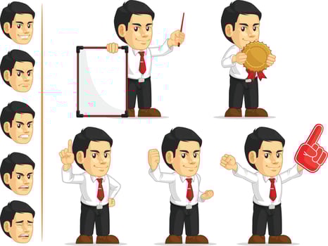 Office Worker Customizable Mascot 3 vector