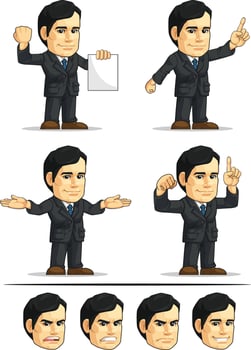 Businessman or Company Executive Customizable Mascot 7 vector