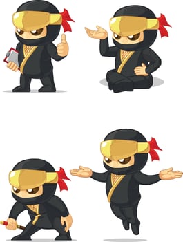 Ninja Customizable Mascot 10 vector