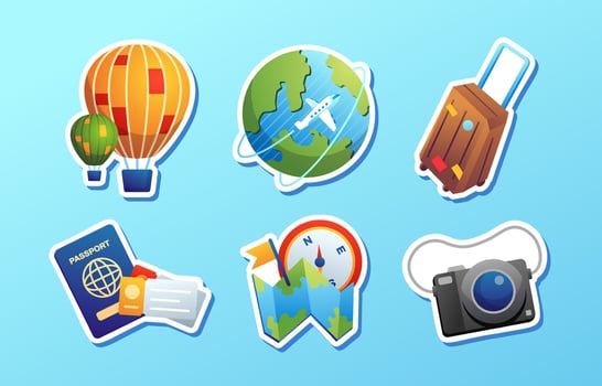 World Tourism Day Sticker Collection vector