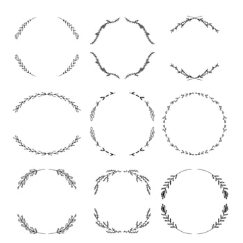 Laurel wreath Hand drawn Floral vector