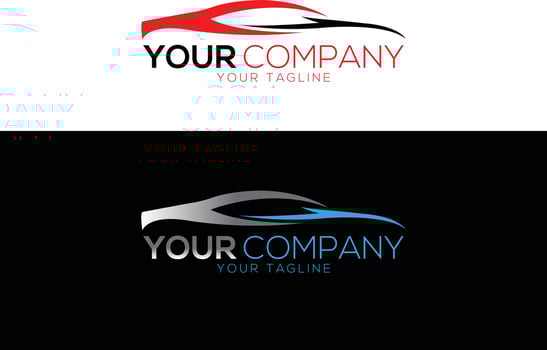 Car logo in simple line graphic design template vector