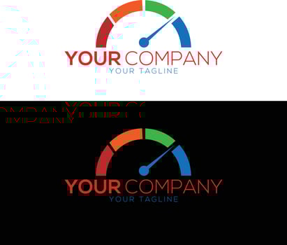 Creative Speedometer logo. Flat design element. vector