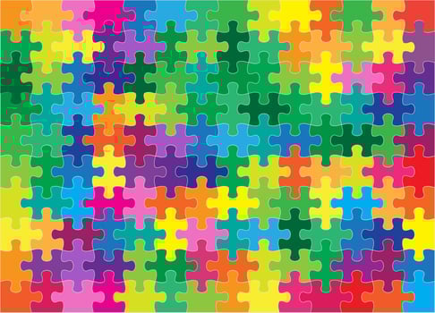 Colorful jigsaw puzzles background vector illustration