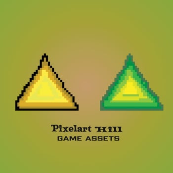 8 bit pixel ruby Hill for game assets and cross stitch patterns in vector illustrations Premium Vector