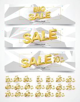 Set of sale banners design. Vector illustration. stylish horizontal banners design with geometric abstract 3 d design. Big sale banner. Sale and discounts. Vector illustration. futuristic modern