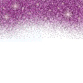 White background with violet glitter sparkles or confetti and space for text. vector
