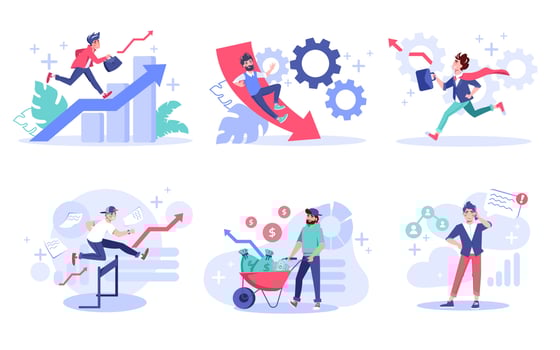 People entrepreneur creative business concept set vector