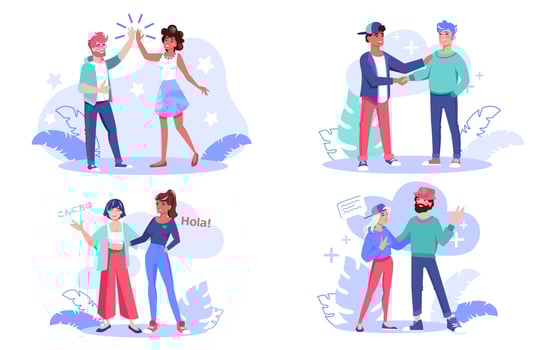 People hipster friend communication concept set vector