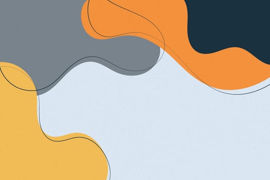 Abstract decorative wavy shapes background with noise texture overlay. Digital hand-drawn curve waves with thin twisted lines vector