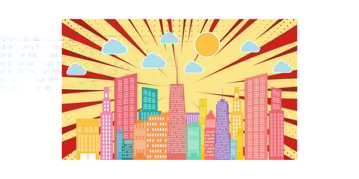 colorful city free vector