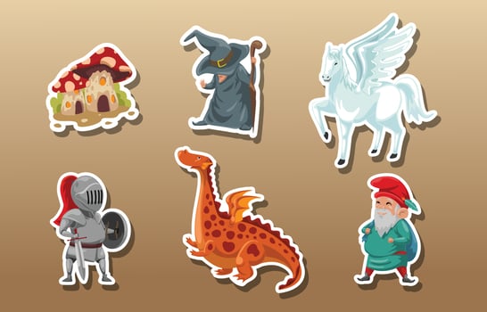 Fantasy Stickers Pack vector