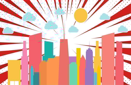 colorful city Free Vector