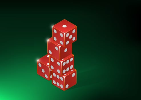 Stack of red dice vector