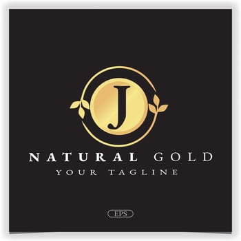 nature gold letter j logo premium elegant template vector eps 10