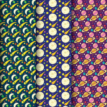 hand drawn space pattern 1 vector
