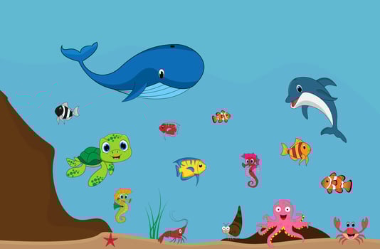 cute animal cartoon simple vector illustration