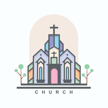 Church icon vector design and illustration