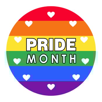 circle with the color of the pride of lgbt surrounded by pictures of love vector