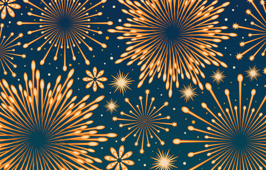 Festive And Glowing Fireworks Background vector
