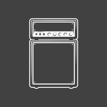 Concert speaker isolated on a white background. Design element for music logos, labels, emblems. Vector illustration
