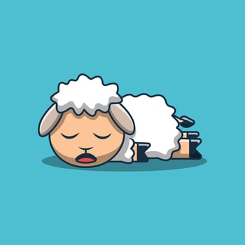 Illustration of a Cute Sheep Sleeping vector