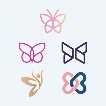 Butterfly logos 1 collection symbol designs for business vector