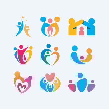 Family logos collection symbol designs for business vector