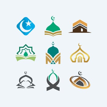 Islamic logos collection symbol designs for business vector
