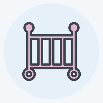 Icon Crib. suitable for Kids symbol. color mate style. simple design editable. design template vector. simple illustration vector