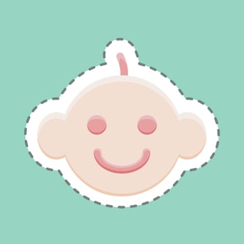 Sticker line cut Baby Boy. suitable for Kids symbol. simple design editable. design template vector. simple illustration vector
