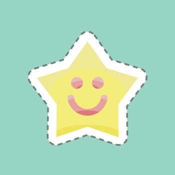 Sticker line cut Sleeping Light. suitable for Kids symbol. simple design editable. design template vector. simple illustration vector