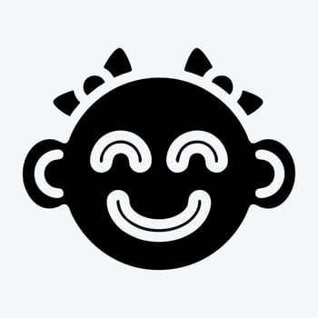 Icon Baby Girl. suitable for Kids symbol. glyph style. simple design editable. design template vector. simple illustration vector