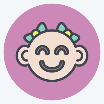 Icon Baby Girl. suitable for Kids symbol. color mate style. simple design editable. design template vector. simple illustration vector