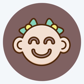 Icon Baby Girl. suitable for Kids symbol. flat style. simple design editable. design template vector. simple illustration vector