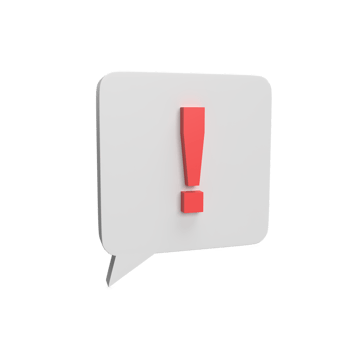 Warning 3d icon model cartoon style concept. render illustration png