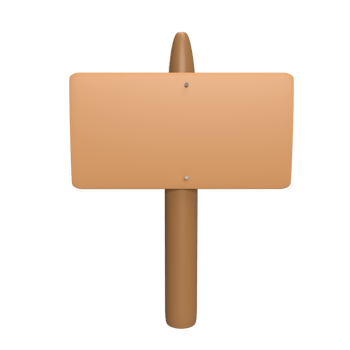 Sign board 3d icon model cartoon style concept. render illustration png