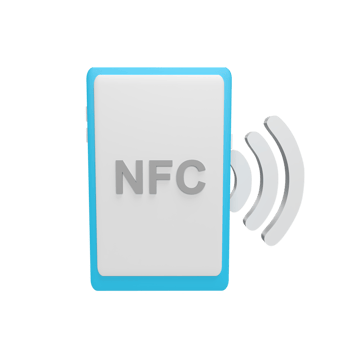 Nfc mobile phone 3d icon model cartoon style concept. render illustration png